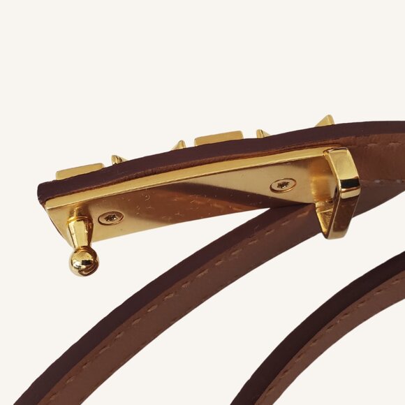 M.A.M.A. Crown Collection Women\'s Light Brown Leather Golden Buckle Belt main image 6